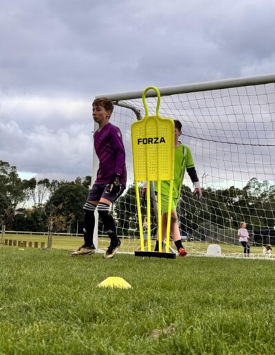 Football academy goalkeeper saves practice in Mount Maunganui
