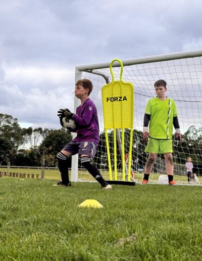 Goalkeeper reflex training for kids at PureFootball NZ