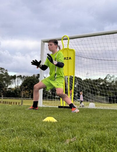 Goalkeeper drills during private soccer session in Papamoa
